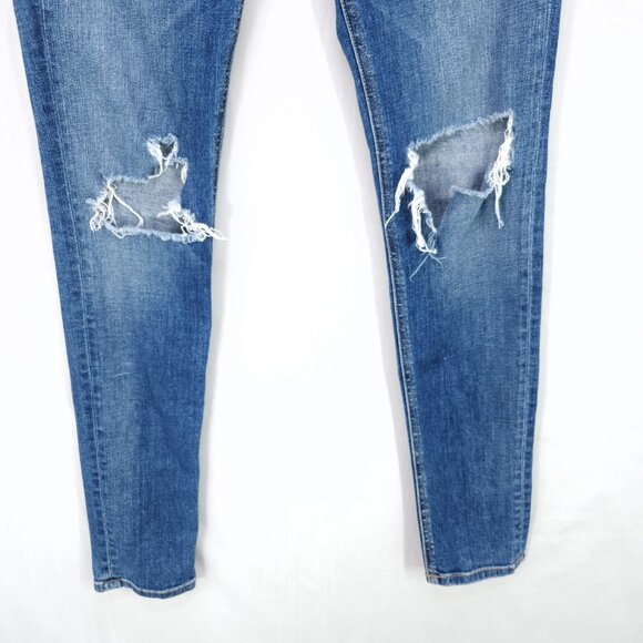 Rag & Bone Jeans 28 Womens Blue High Rise Skinny Distressed Stretch - Picture 5 of 15